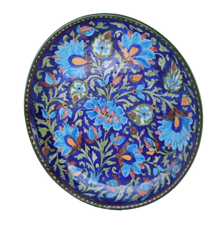 Neele Phool | Blue Pottery Wall Plate